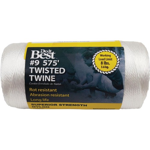 Do it Best #9 x 575 Ft. White Nylon Twisted Twine 338806 SIM Supply, Inc. 338806