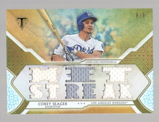 COREY SEAGER 2018 TOPPS TRIPLE THREADS GOLD JERSEY #8/9 **HIT STREAK** DODGERS