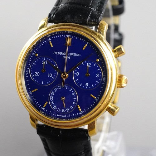 FREDERIQUE CONSTANT CHRONOGRAPH DEPOZE Men's Watch 35mm Gold Vintage New Battery
