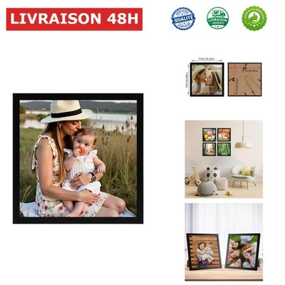Cadre Photo 20x20 cm Noir Classique pour Photos et Souvenirs - Photo 1/4