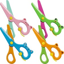 LOVESTOWN Toddler Scissors, 4PCS Blunt Tip Adaptive Safety Multicolored