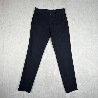Massimo Dutti Hose Herren 38 Navy Leinenmischung Slim Fit Reißverschluss