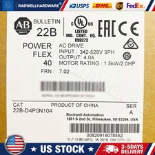 2022 AB 22B-D4P0N104 PowerFlex 40 1.5 kW 2 HP AC Drive 22-D4P0N104