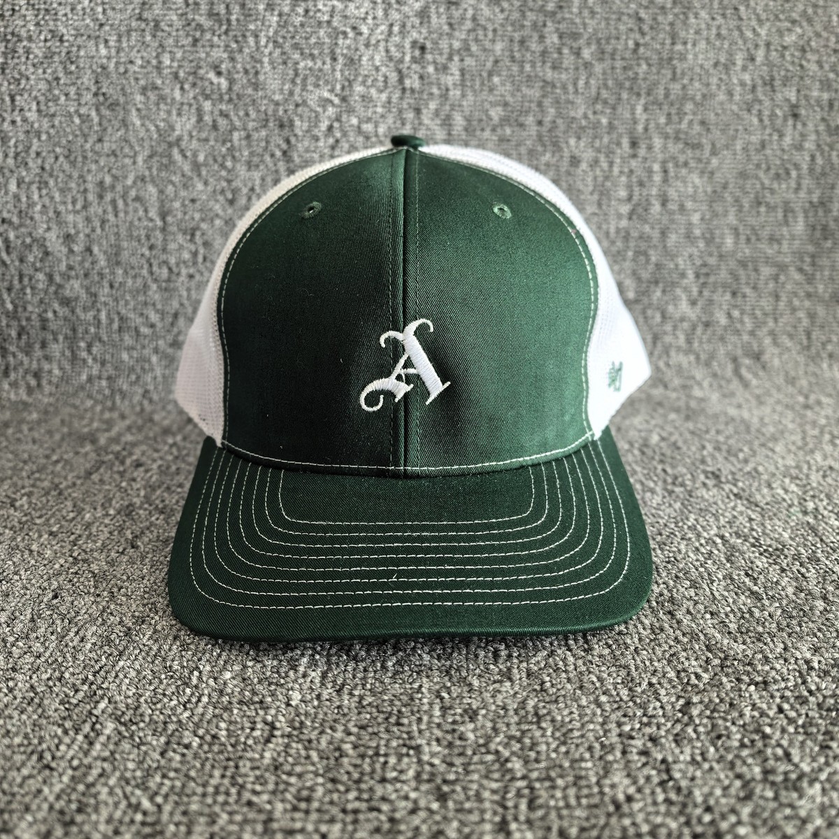 47 Brand Oakland Athletics Green White Trucker Hat Snapback Cap