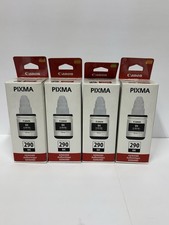 Lot of 4 Canon GI-290 Printer Pigment Black MegaTank Ink Bottle 135mL NIB