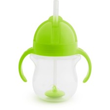 Munchkin Any Angle Click Lock Weighted Straw Trainer Cup, Green, 7 Oz