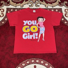 Vintage 90s-Y2K Betty Boop Diva You Go Girl Red T Shirt Size L