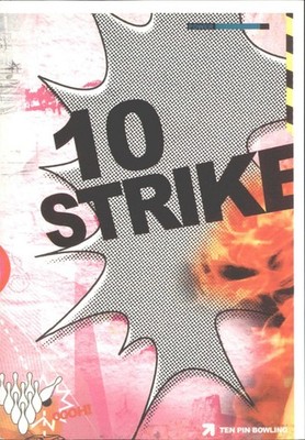Boomerang Media 10 STRIKE Ten Pin Bowling Werbe Postkarte Moderne Kunst