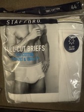 JC Penney Stafford XXL 44-46 Full Cut White Briefs 6 Pack VTG Underwear NOS NEW