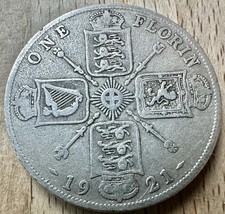 United Kingdom King George V Florin 1921 Silver 0.500
