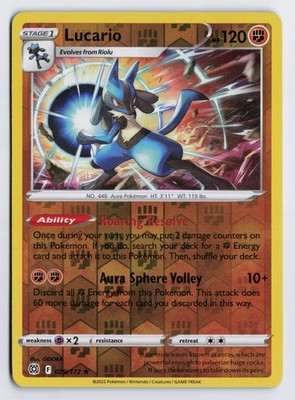 Lucario - SWSH09 #079/172 SWSH09: Brilliant Stars Reverse Holo LP