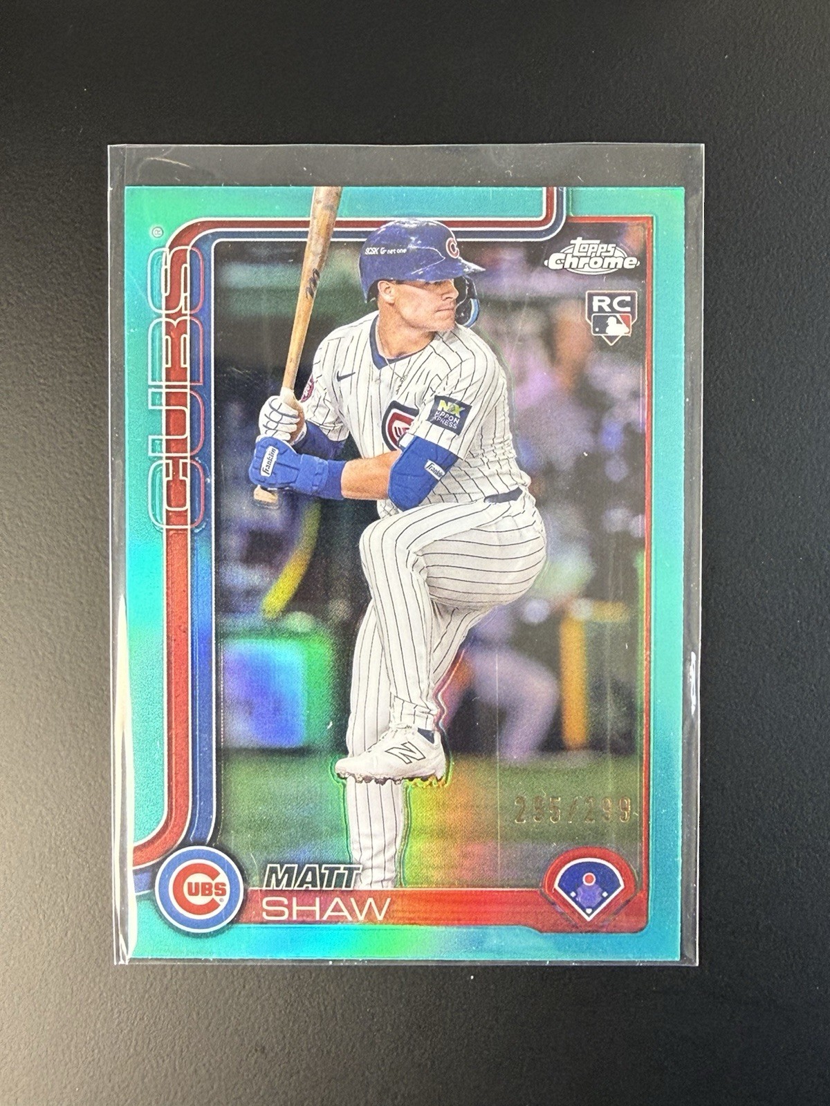 2025 Topps Chrome - Matt Shaw RC #219 Teal Refractor /299 - SP Cubs