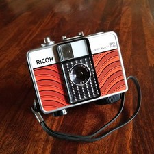 Ricoh Auto Half E2 35mm Film Camera Used Good Silver/Red JP