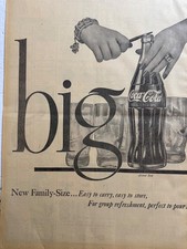 1955 COCA-COLA DOUBLE FULL PAGE ADS OKLA. CITY NEWSPAPER PAGES "WOW"
