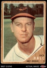 1962 Topps #189 Dick Hall Green Tint Orioles RARE VARIATION 1 - POOR