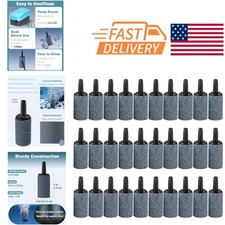 30 Pack 1 Inch Air Stone Bubbler for Fish Tank and DWC Systems Grey Mineral