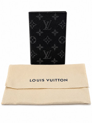 Louis Vuitton Passport Cover M64501 Monogram Eclipse Black   Pre-Owned Excellent