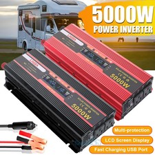 5000W Car Power Inverter DC 12V 24V to AC 110V Converter With USB Fast Charging