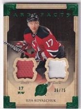 13/14 UD ARTIFACTS ILYA KOVALCHUK DUAL GAME JERSEY PATCH /75 #31