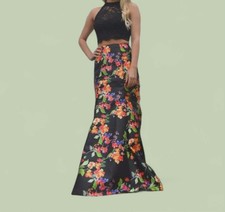 City Studio size 5 two-piece prom dress with black lace crop top