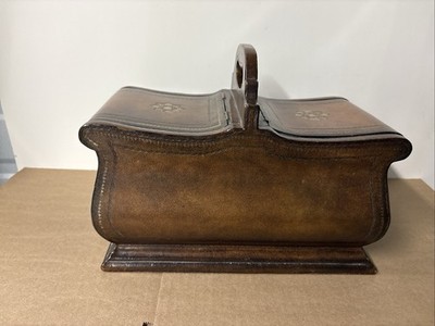 Maitland Smith Bombe Wooden Caddy Valet Box w/Handle
