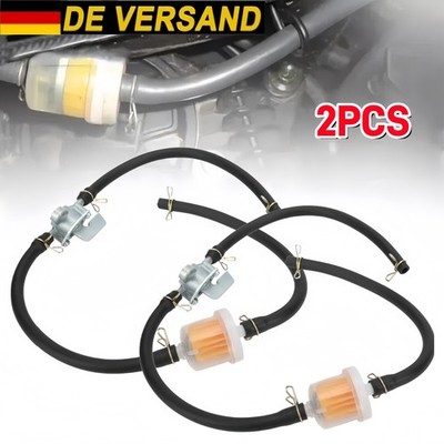 2x Universal Benzinhahn 5-6mm + 2x Filter 6mm + 6x Schlauch für Moped Quad ATV