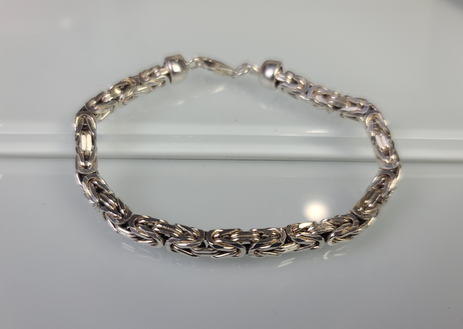 Sterling 925 Solid Silver Byzantine Chain 5mm Bra… - image 18