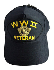 WW II Veteran Hat Official Military Head Wear USA Made Snap Back By Eagle Crest