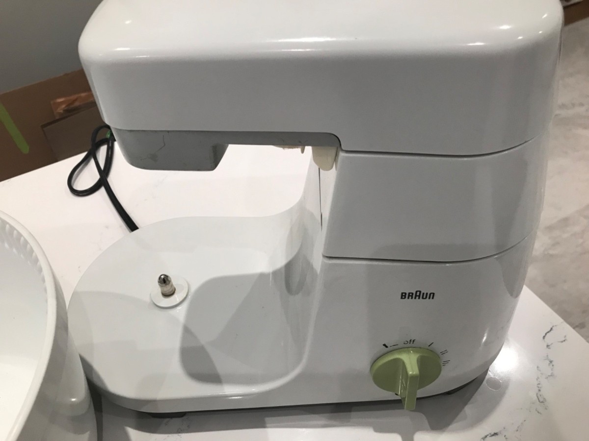 Vintage Braun KM 32 Countertop Stand Mixer, bowl, & Whisk Made in