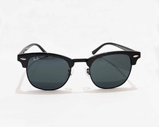 Ray-Ban Sunglasses RB3016 Clubmaster Marble Black Frame Dark Grey Lens 51mm