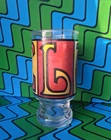 Vintage 1970s Anchor Hocking LOVE Drinking Glass Tumbler Groovy Red Yellow