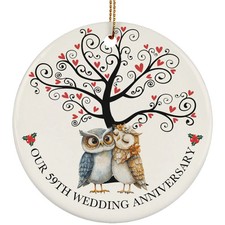 Owl Couple Romantic 59 Years Ornament 59th Wedding Anniversary Christmas Gift