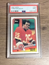 Christian Okoye 1988 Topps PSA 9 Mint Graded Card Chiefs Rookie #363. rookie card picture