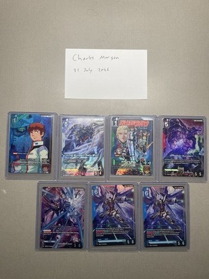 Bandai Gundam Card Game GD01 7-Card Foil Full Art Lot Amuro Ray + Gundams