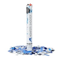 10X Party Popper 40 Cm Konfetti-Kanonen Blau Silber FüR Hochzeit, Geburtstag