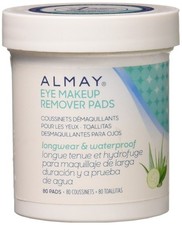 Almay Longwear and Waterproof Eye Makeup Remover Pads, 80 Count