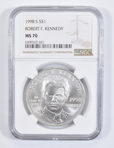 MS70 1998 S Robert Kennedy Commemorative Silver Dollar NGC *9938