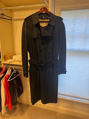 Burberry Navy Trench Coat Men 52L Made in England