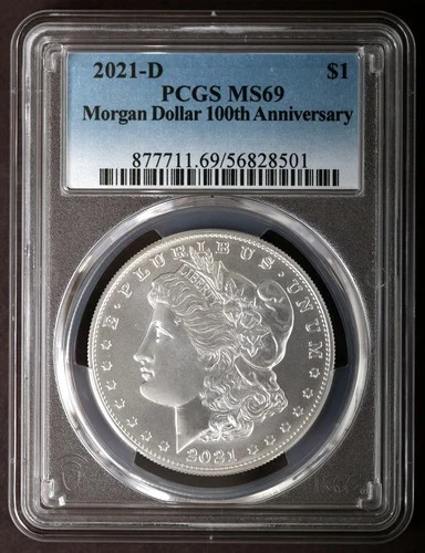 2021-D PCGS MS69 MORGAN Silver $1 Dollar Coin Denver Mint MS69