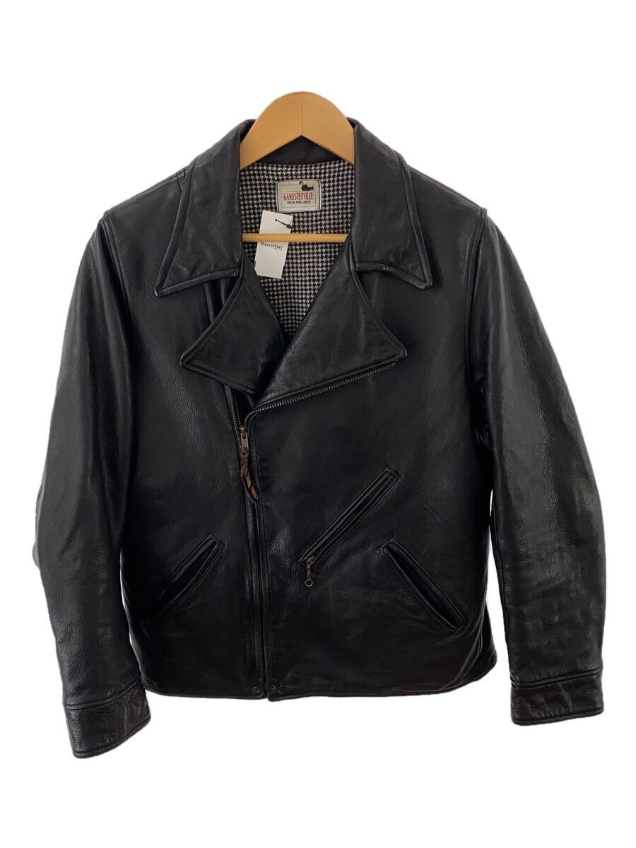 Gangsterville Double Riders Jacket/L/Leather/Blk/Plain 22001