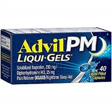 Advil PM Liqui-Gels Minis 200 mg Ibuprofen Pain & Fever Reducer 40ct  exp11/2026