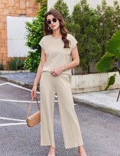ekouaer 2-Piece Lounge set for women Size small apricot