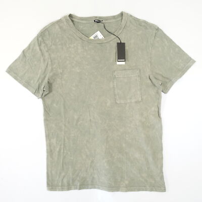 MONROW Gunmetal Grau Grün M Krawatte Batik Taschen T-Shirt Herren Nwt Neu