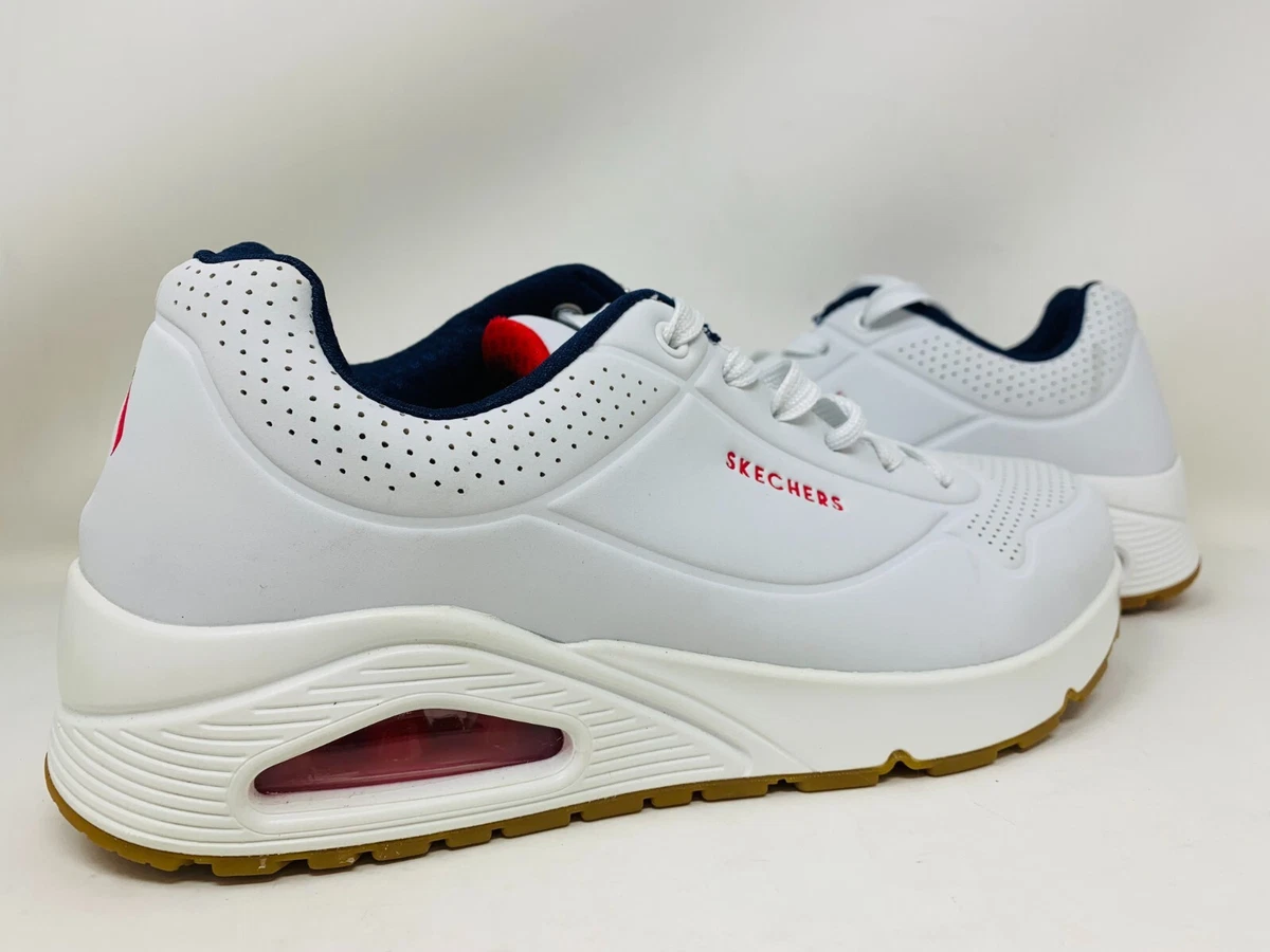 Skechers Men s Uno Stand On Air Lace Up Shoes White Size 7 52458 177D