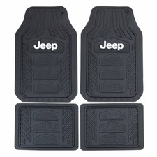 New 4pc Jeep Black Front Back All Weather Pro Heavy Duty Rubber Floor Mats Set New 4pc Jeep Black Front Back All Weather Pro Heavy Duty Rubber Floor Mats Set