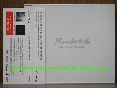 Revirth ORG 3 Mixed by DJ Klock 2004 Japan Sample Edition CD with