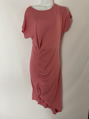 Women’s Casual Crew Neck Drawstring Party Club Dresses Sz M Pink