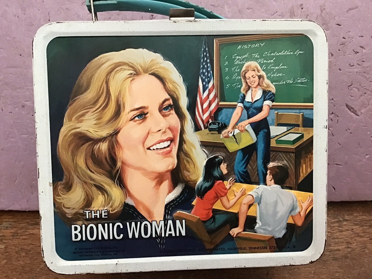 1978 VINTAGE 'THE BIONIC WOMAN' METAL LUNCHBOX w/ THERMOS | eBay