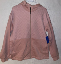  100 Columbia Women's L Hiking Jacket Quilted Hooded Full Zip Hart Mountain Pink