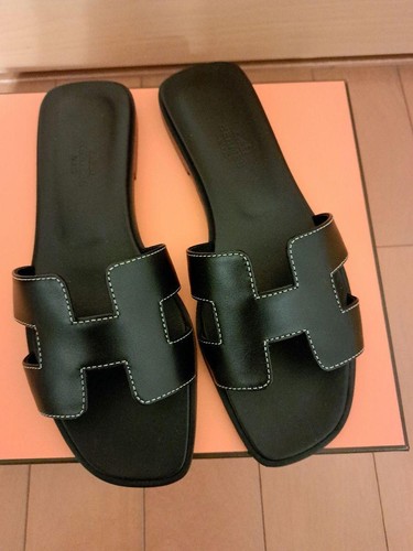 HERMES Oran Calf leather Sandal Size 36 Black Auth Women New Unused from  Japan | eBay